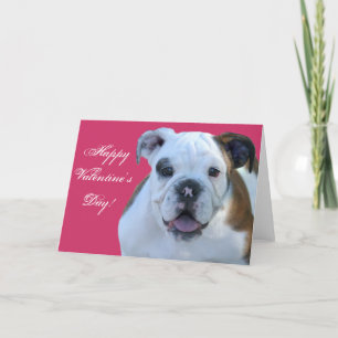 Happy Valentijns Bulldog wenskaart Feestdagen Kaart