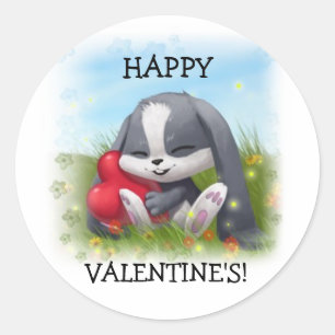 Happy Valentijns Cartoon Rabbit Sticker