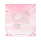 Happy Valentijns Cute Teddy Bear Notitieblok (Voorkant)