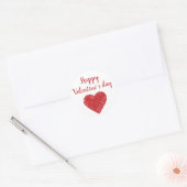 Happy Valentijn's dag Rood hart Liefde gezegden Ronde Sticker (Envelop)