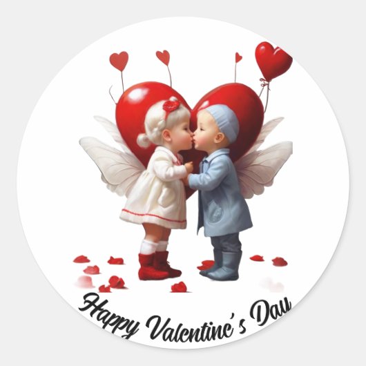 Happy Valentijn's Day aangepaste valentijnen Ronde Sticker (Voorkant)