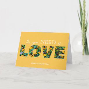 Happy Valentijn's Day-All U need is LOVE Rudbeckia Kaart