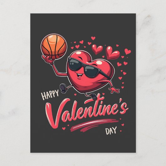Happy Valentijn's Day Basketball Lovers Briefkaart (Voorkant)