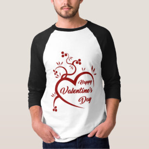 Happy Valentijn's Day Raglan T-shirt ❤️ Freefit