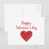 Happy Valentijn's day Red hart Love gezegden Briefkaart (Voorkant / Achterkant)