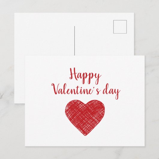 Happy Valentijn's day Red hart Love gezegden Briefkaart (Voorkant / Achterkant)