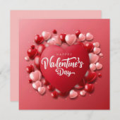 Happy Valentijn's Day Red Heart Liefde Feestdagenkaart (Voorkant / Achterkant)