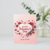 Happy Valentijn's Day Red Heart Liefde Feestdagenkaart (Staand voorkant)