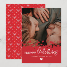 Happy Valentijns Foto Red Hearts Couple Familie