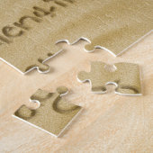 "Happy Valentijns' hart geschreven in zand Legpuzzel (Zijkant)