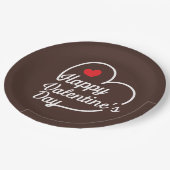 Happy Valentijns Heart Swash ID734 Papieren Bordje (Gekanteld)