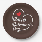Happy Valentijns Heart Swash ID734 Papieren Bordje (Voorkant)