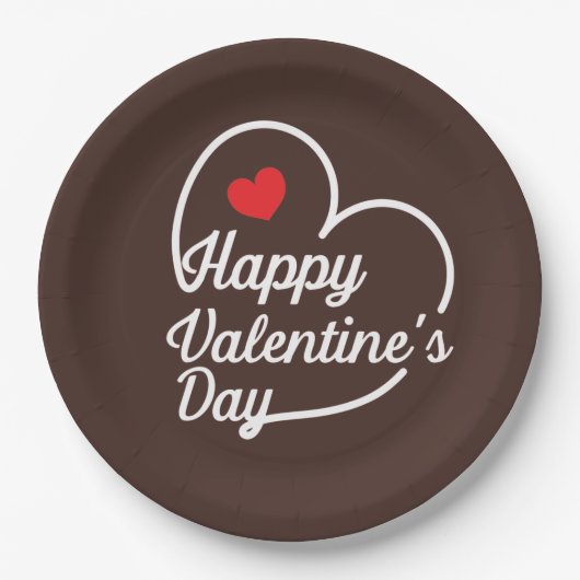 Happy Valentijns Heart Swash ID734 Papieren Bordje (Voorkant)