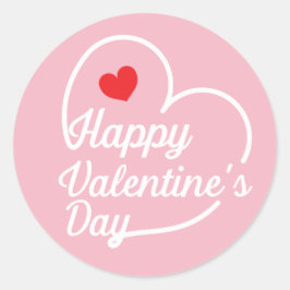 Happy Valentijns Heart Swash ID734 Ronde Sticker