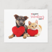 Happy Valentijns' hond en kat Feestdagenkaart (Voorkant)