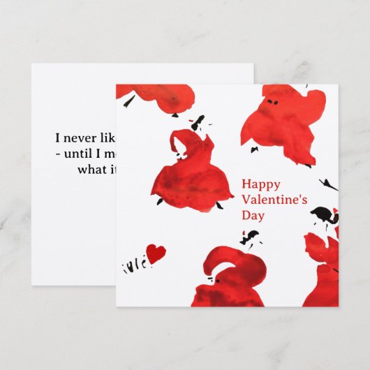 Happy Valentijns-kaart Kaart (Voorkant / Achterkant)