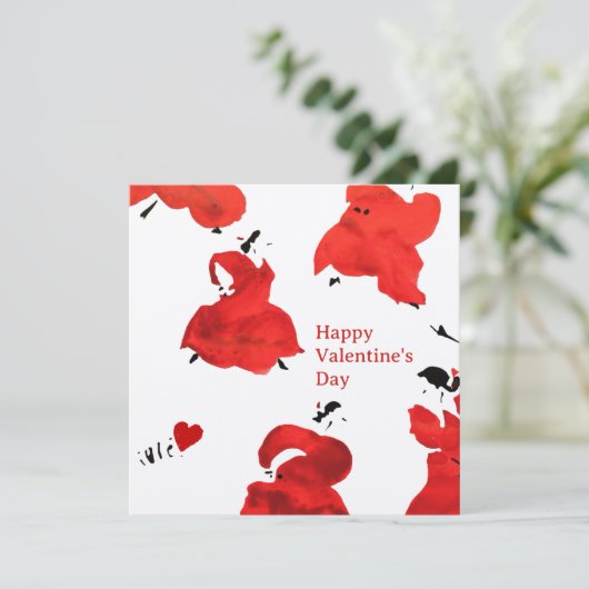 Happy Valentijns-kaart Kaart (Staand voorkant)