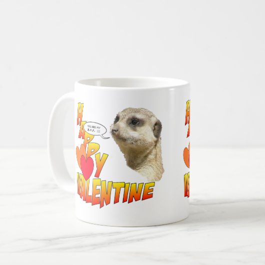 Happy Valentijns Meerkat BFF Coffee Mok (Voorkant links)