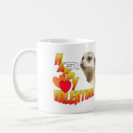 Happy Valentijns Meerkat BFF Coffee Mok (Links)