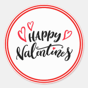 Happy Valentijns  modern Typografieontwerp Ronde Sticker
