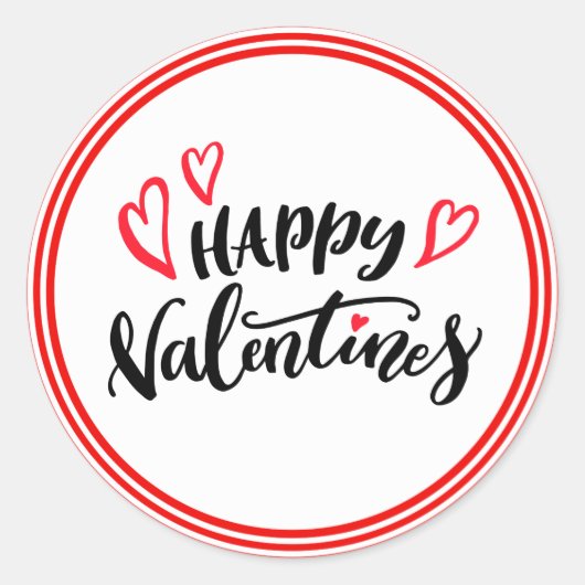 Happy Valentijns  modern Typografieontwerp Ronde Sticker (Voorkant)