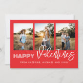 Happy Valentijns Red Photo Collage Family Kaart (Voorkant)