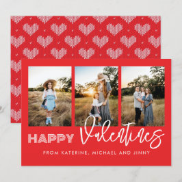 Happy Valentijns Red Photo Collage Family Kaart