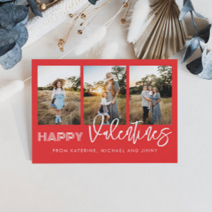 Happy Valentijns Red Photo Collage Family Kaart