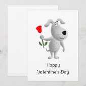 Happy Valentijns Red Rose Dog Puppy Feestdagenkaart (Voorkant / Achterkant)