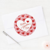 Happy Valentijns Ronde Sticker (Envelop)