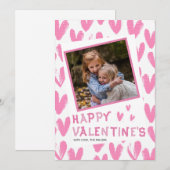 Happy Valentijns roze foto's Feestdagenkaart (Voorkant / Achterkant)