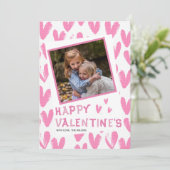 Happy Valentijns roze foto's Feestdagenkaart (Staand voorkant)