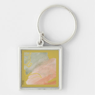 Happy Valentijns  Roze Ocher Waterverf Gold Roos Sleutelhanger