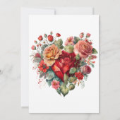 Happy Valentijn's Rozen  Betrokkenheid Partij Kaart (Achterkant)