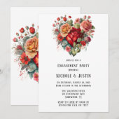 Happy Valentijn's Rozen  Betrokkenheid Partij Kaart (Voorkant / Achterkant)