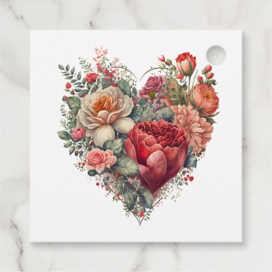 Happy Valentijn's Rozen Bruiloft Bedankjes Labels (Achterkant)