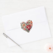 Happy Valentijn's Rozen Bruiloft Hart Sticker (Envelop)