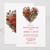 Happy Valentijn's Rozen Bruiloft Kaart (Voorkant / Achterkant)