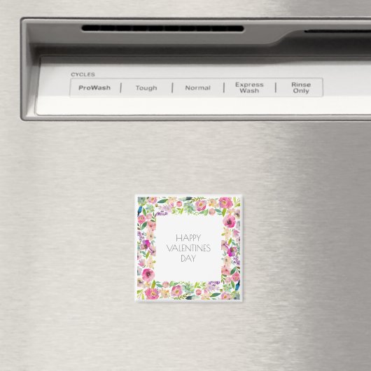 Happy Valentijns Waterverf Floral Love You Name Na Magneet (Insitu (Vaatwasser))