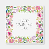 Happy Valentijns Waterverf Floral Love You Name Na Magneet (Voorkant)