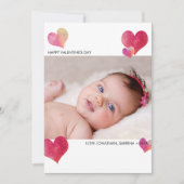 Happy Valentijns Waterverf hartfoto Feestdagenkaart (Voorkant)