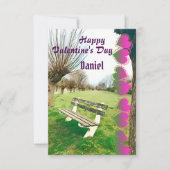 Happy Valentijns Waterverf tuinbank voor hem (Voorkant)