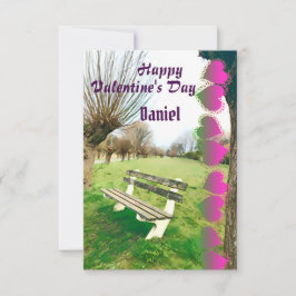 Happy Valentijns Waterverf tuinbank voor hem