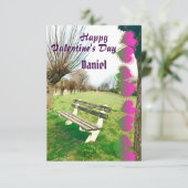 Happy Valentijns Waterverf tuinbank voor hem (Staand voorkant)