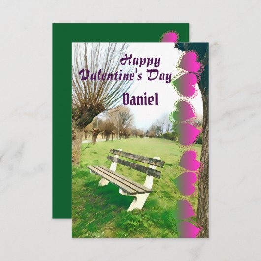 Happy Valentijns Waterverf tuinbank voor hem (Voorkant / Achterkant)