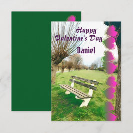 Happy Valentijns Waterverf tuinbank voor hem
