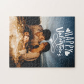 Happy Valentijns White Lettering Overlay Photo Jig Legpuzzel (Horizontaal)