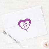 "Happy Valentijns' wit hart op paars Sticker (Envelop)