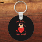 Happy Valentijnsdag 2023 - Funny Lover Dogs Afbeel Sleutelhanger (Voorkant)