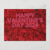 Happy valentijnsdag 2024 rood roos briefkaart (Voorkant)